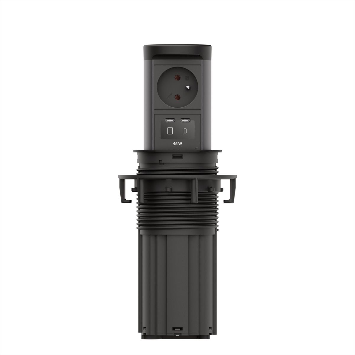 BACHMANN ELEVATOR2 1xUTE, 1xUSB C/C 45W RAL9005 0,5m ISV