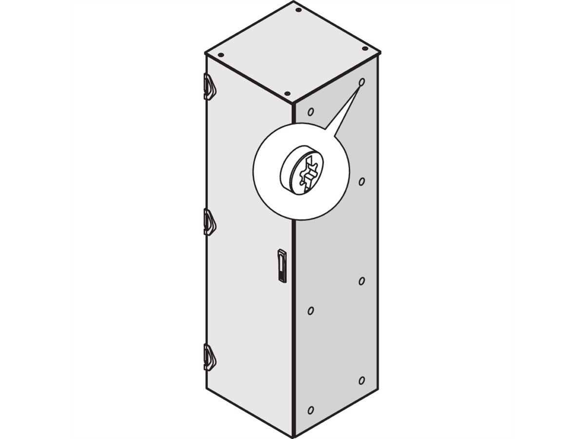 SCHROFF SEITENWAND 2450H 1100T IP55 RAL9003