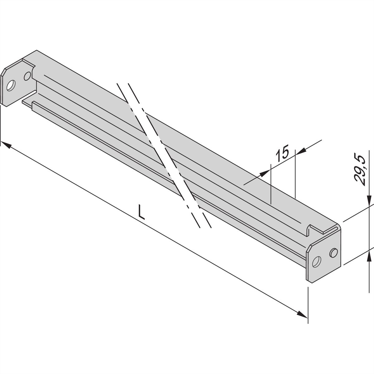 SCHROFF C-Profil für die Schrankbreite - C-PROFILSCHIENE 800 LG. (2X)