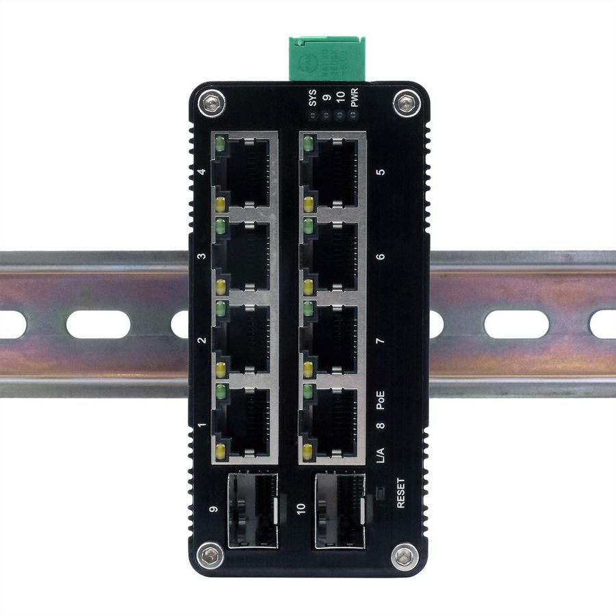 EXSYS EX-62035MPoE-SFP-8+2 Port Industrial Gigabit SFP PoE+ Mini Switch, Web Managed