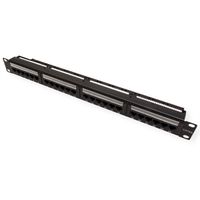 TELEGÄRTNER 19"-Verteiler MPP24 1 HE, Cat.6A (Class EA) (ISO/IEC), 24 Ports, schwarz