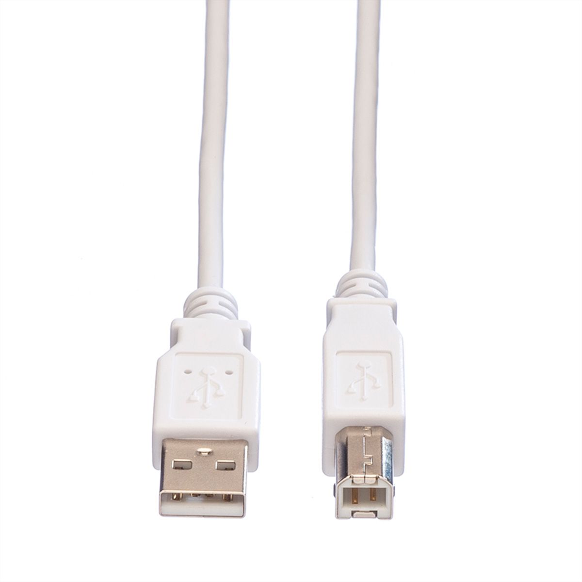 VALUE USB 2.0 Kabel, Typ A-B, weiß, 0,8 m