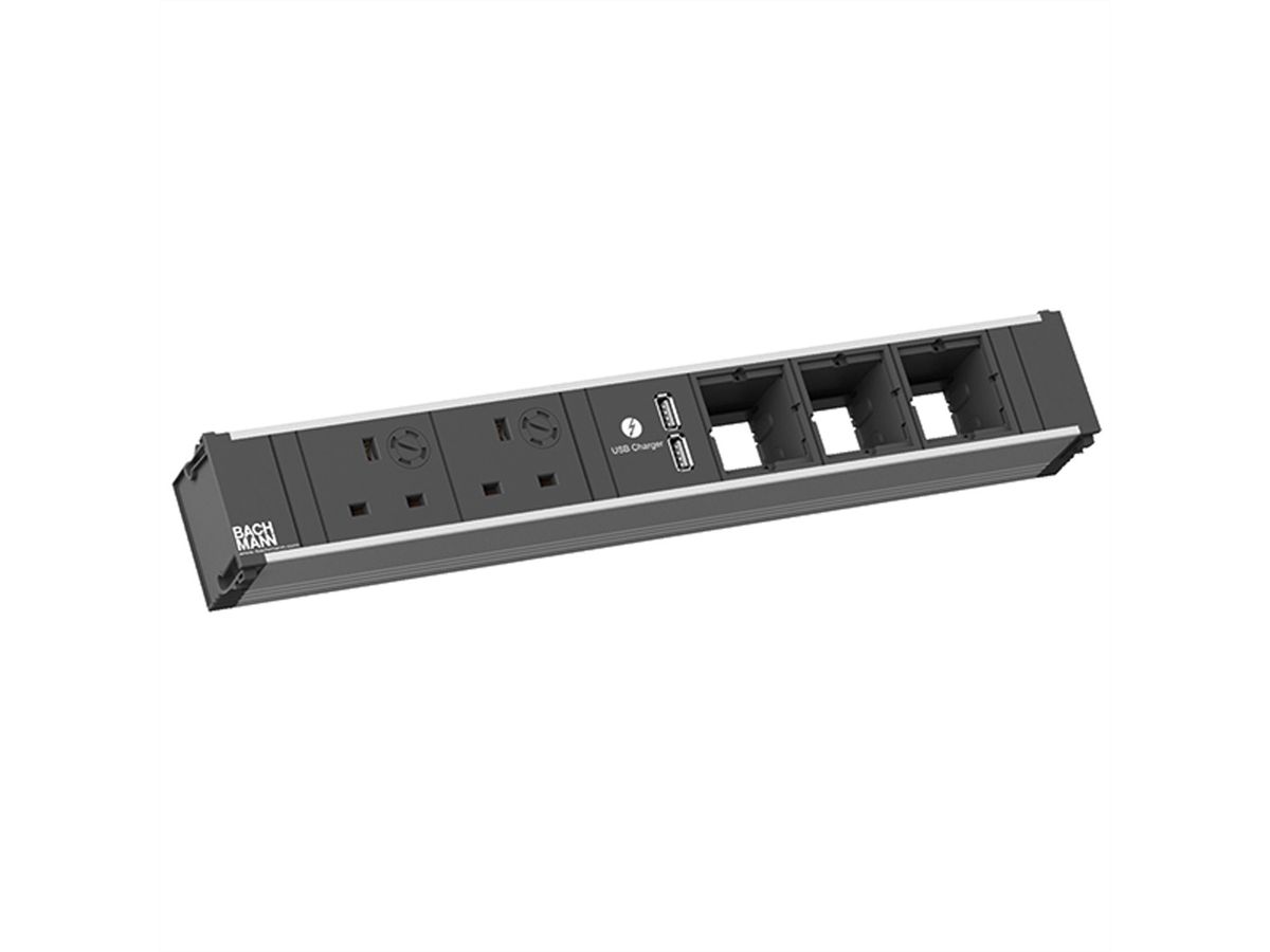 BACHMANN CONI 2xUK 3,15A USB Chargr 3xCM, Strom 0,2m GST18i3 Unitd Kingdom