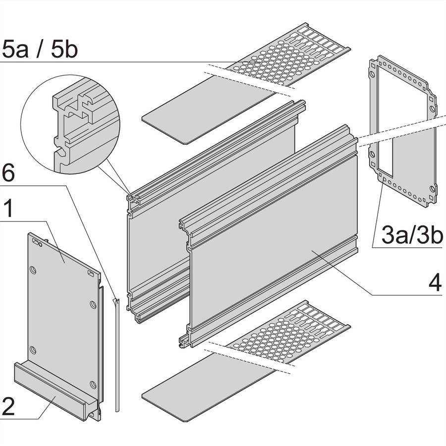 SCHROFF Kassetten PRO 3 HE-Bausätze, Frontplatte geschirmt (Textildichtung) - KAS S2 FS EMV 3HE 14TE 167T