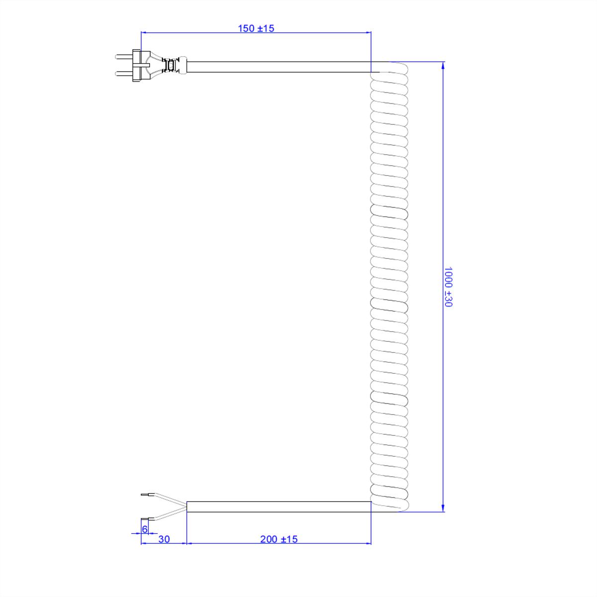 BACHMANN Wendelltg.H05BQ-F 2x1.00 orange, CEE 7/17 Konturenstecker