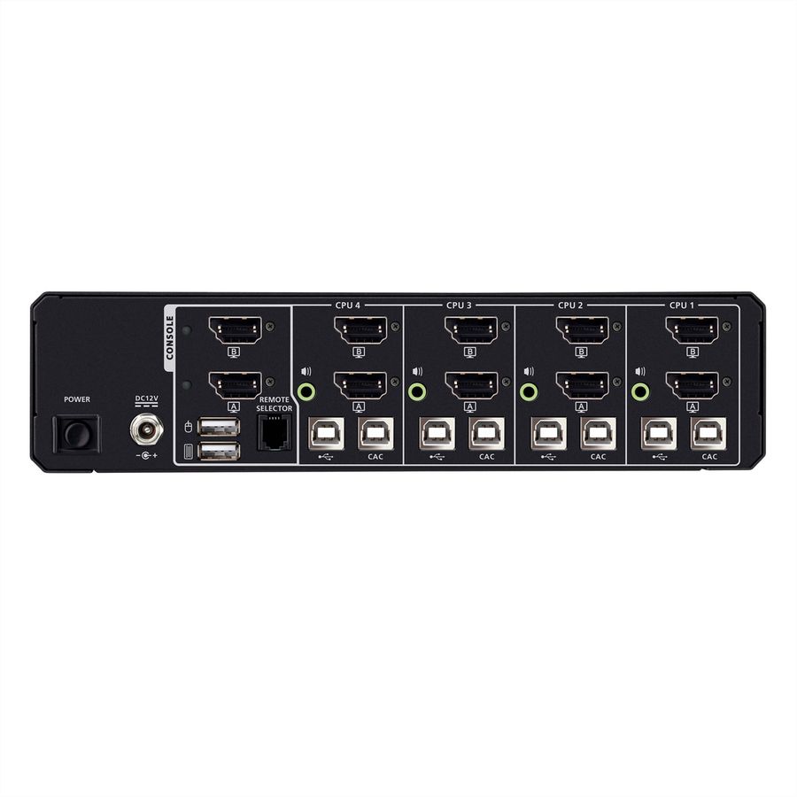 ATEN CS1144DPH4C 4-Port USB 5K DP/HDMI, Dual Bildschirm Universal Secure KVM Switch mit Cardreader