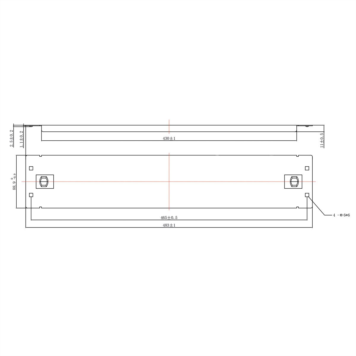 ROLINE 19-Zoll-Blindplatte Snap-in, 2 HE, schwarz