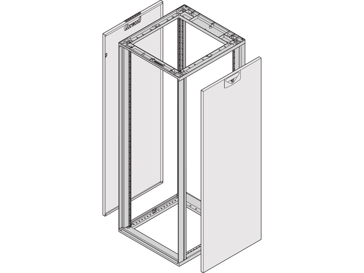 SCHROFF SEITENW.12HE 600T HD RAL7035 2ST