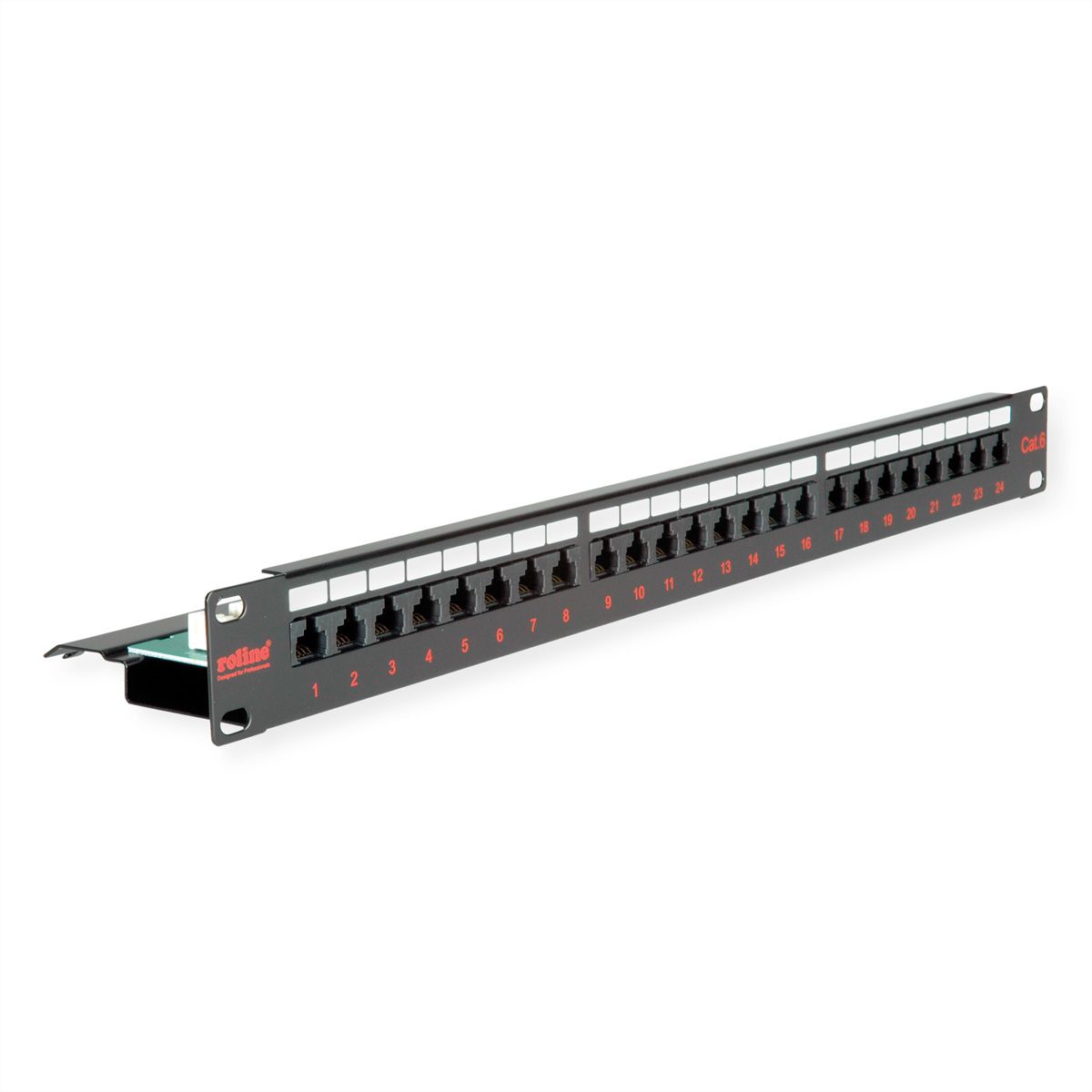 ROLINE Cat.6 (Class E) 19-Zoll-Patchpanel, 24P, ungeschirmt, schwarz
