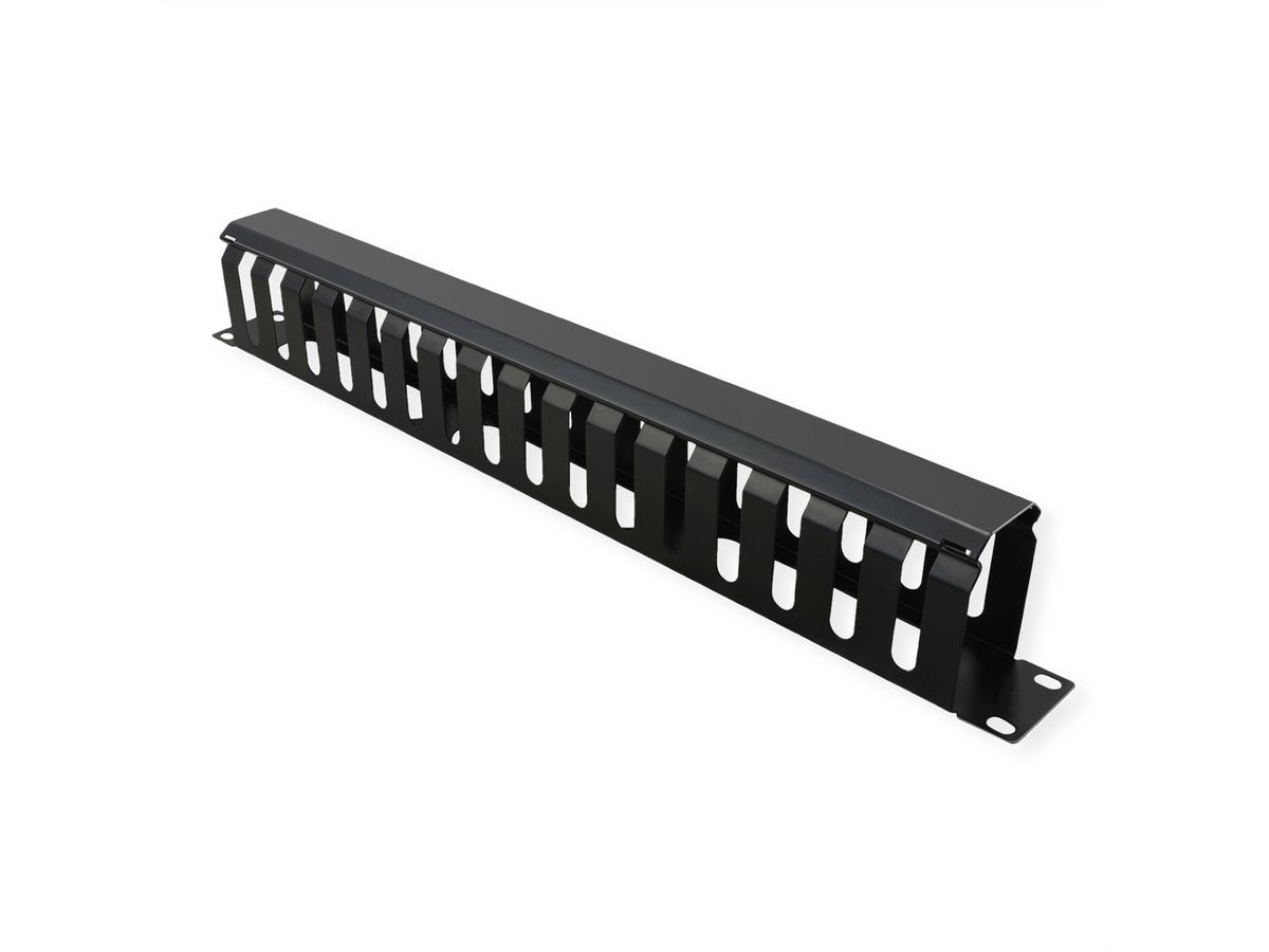 VALUE 19"-Frontplatte 1 HE mit Rangierkanal 40 x 60 mm, schwarz