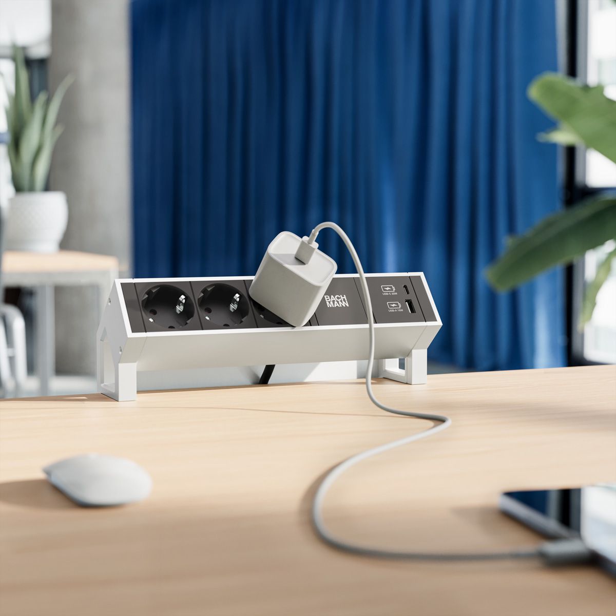BACHMANN DESK2 3x Schutzkontakt GST18 Inox