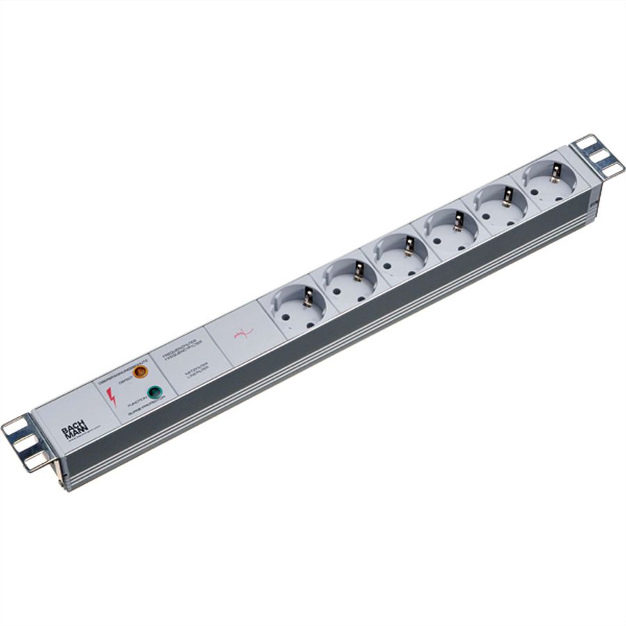 BACHMANN 19" Steckdosenleiste 6-fach mit GVS ohne Schalter