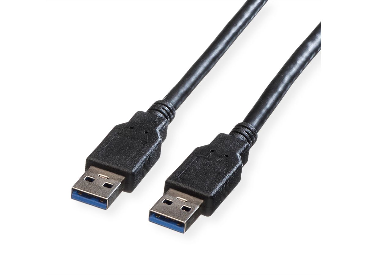 ROLINE USB 3.2 Gen 1 Kabel, Typ A-A, schwarz, 3 m