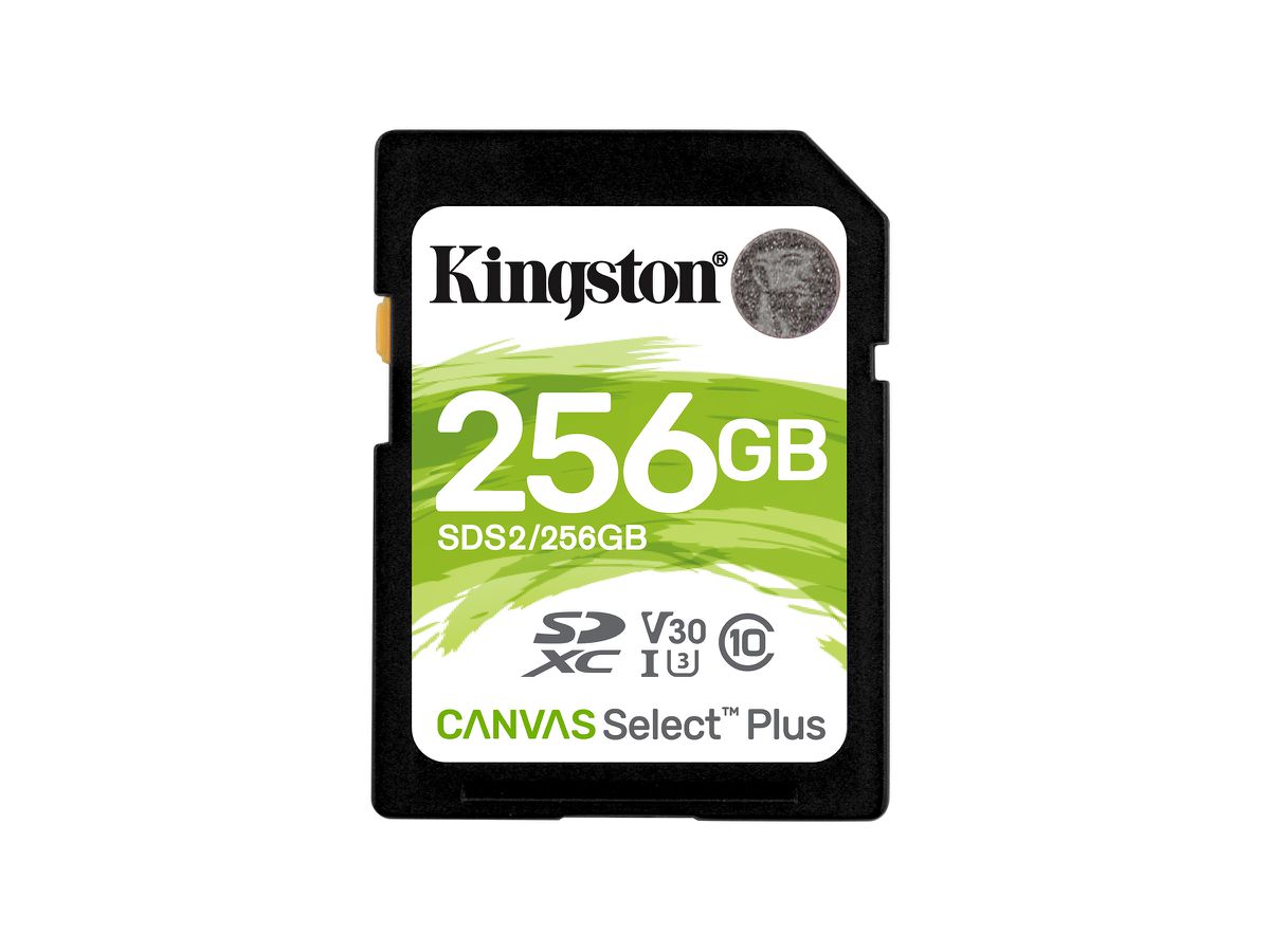 Kingston Technology 256GB SDXC Canvas Select Plus 100R C10 UHS-I U3 V30