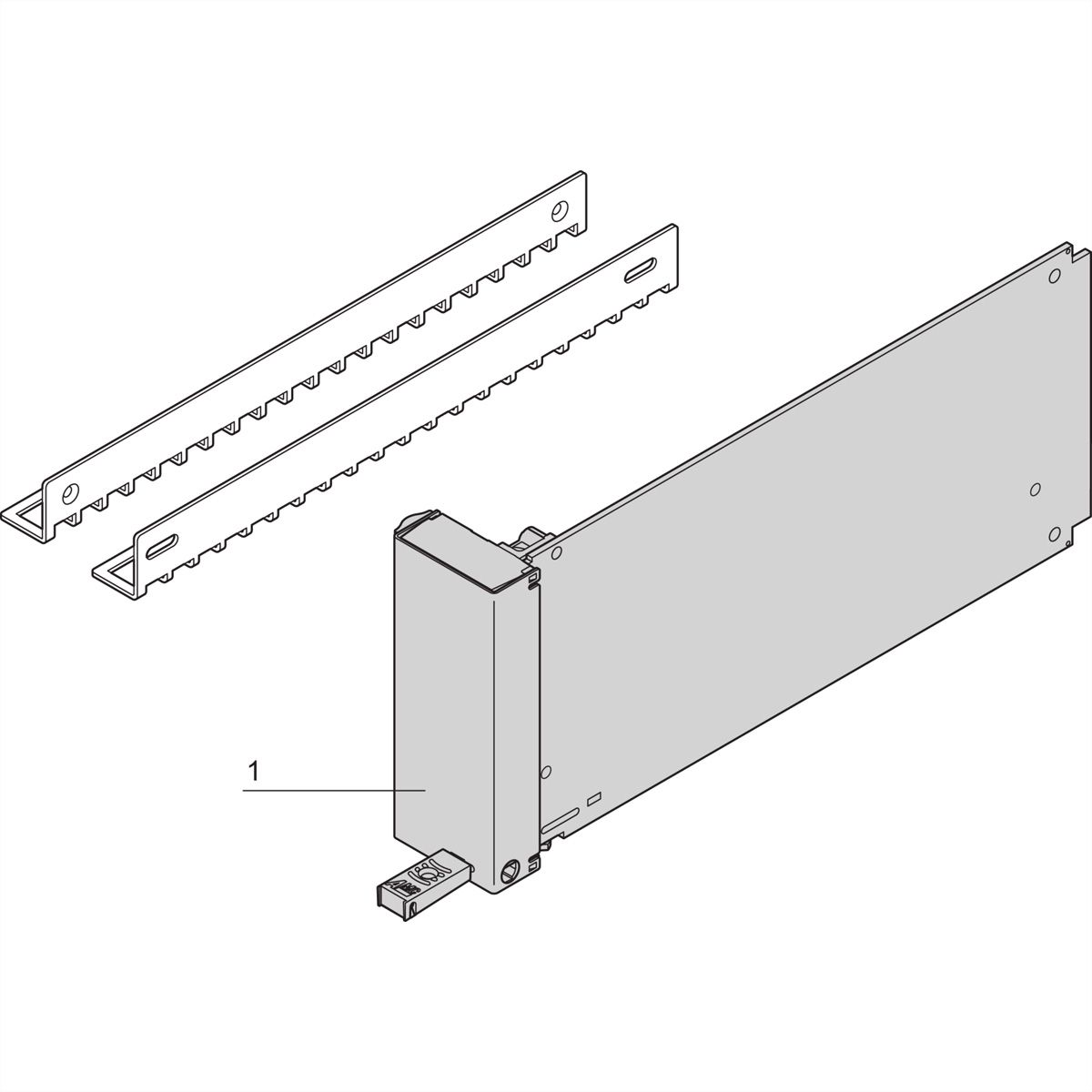 SCHROFF Filler-Modul mit Pull-Griff-Mechanik (Aluminium) - AMC BLINDMODUL MS D AL