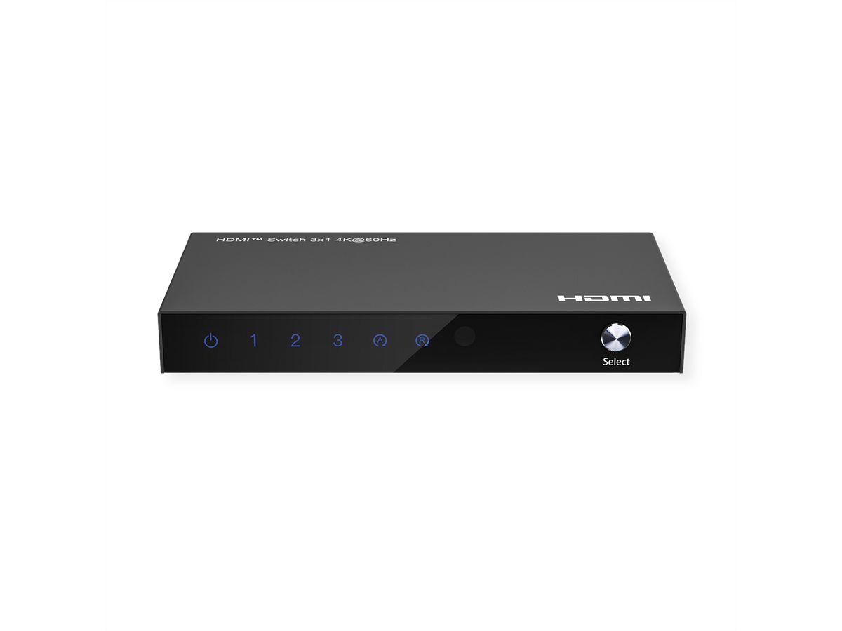 ROLINE 4K HDMI Switch, 3-fach, mit Fernbedienung