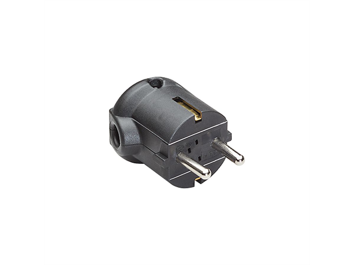 BACHMANN Schutzkontaktstecker, schwarz bruchfest, montierbar, IP 20, Winkel