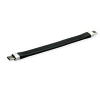 ROLINE USB 3.2 Gen 2 Silikonkabel, Emark, USB C-C, ST/ST, 8K UHD, 10Gbit/s, 60W, schwarz, 11 cm