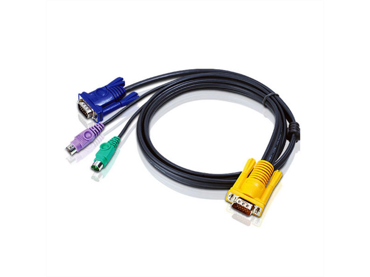 ATEN 2L-5202P KVM-Kabel VGA PS/2, schwarz, 1,8 m