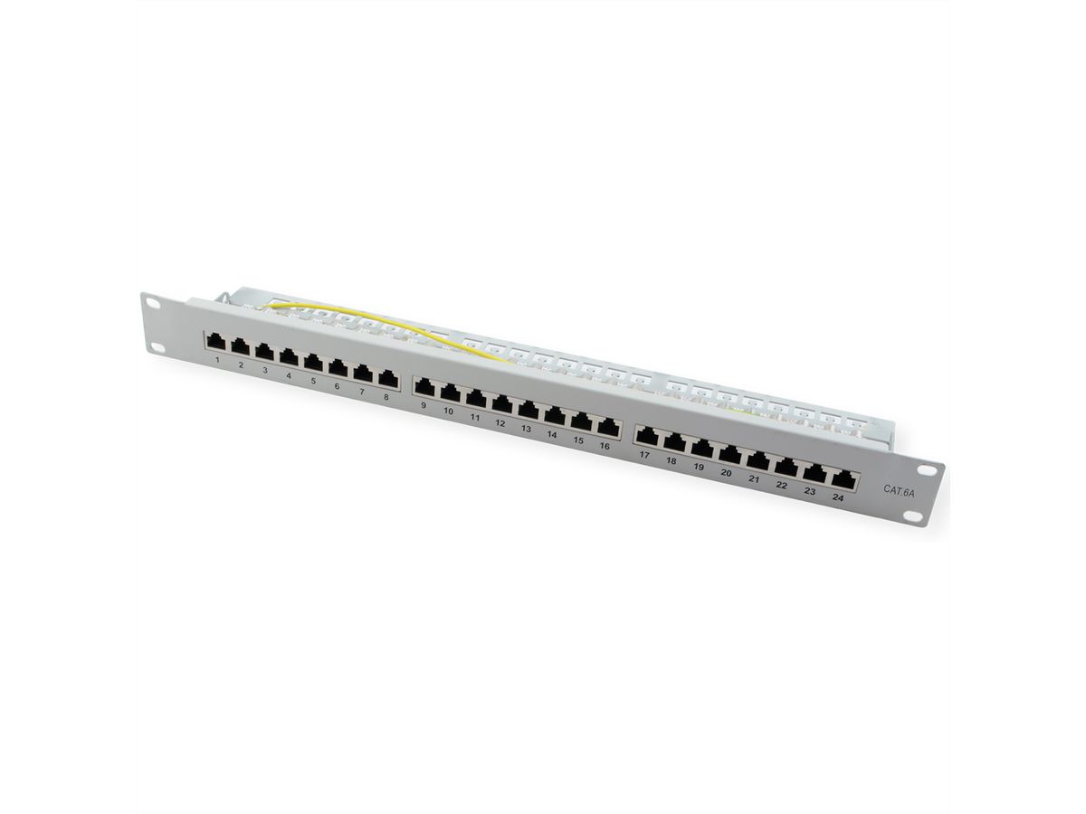 VALUE Kat.6A (Class EA) 19"-Patchpanel, 24 P, geschirmt, grau