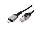 VALUE USB 3.2 Gen 2 Typ C zu Gigabit Ethernet Konverterkabel, schwarz, 5 m