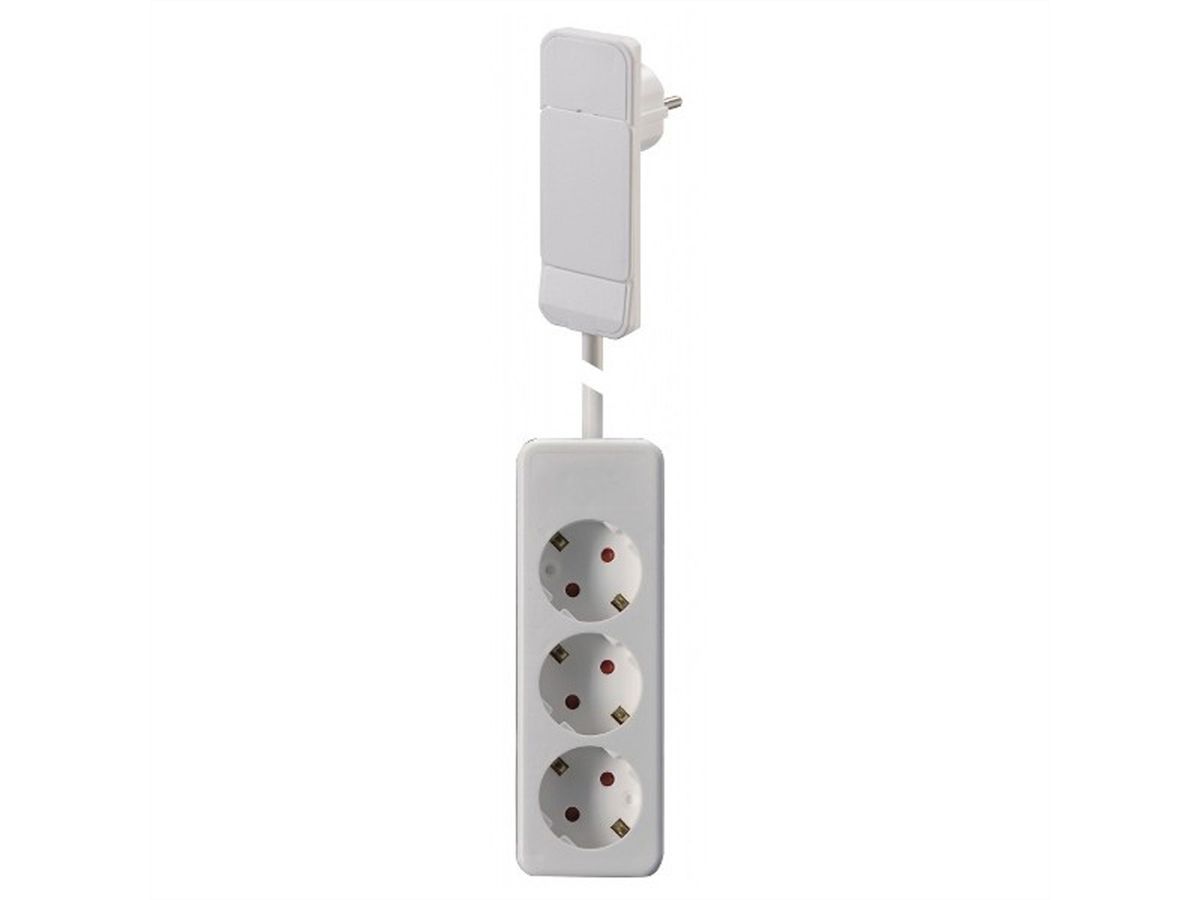 BACHMANN SmartPlug Flachstecker, mit 3x Schutzkontakt Steckdosenleiste, weiß, 1,6 m