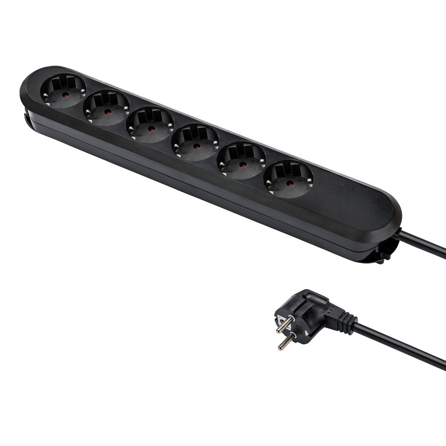 BACHMANN SMART Steckdosenleiste 6x Schutzkontakt, schwarz, 1,5 m