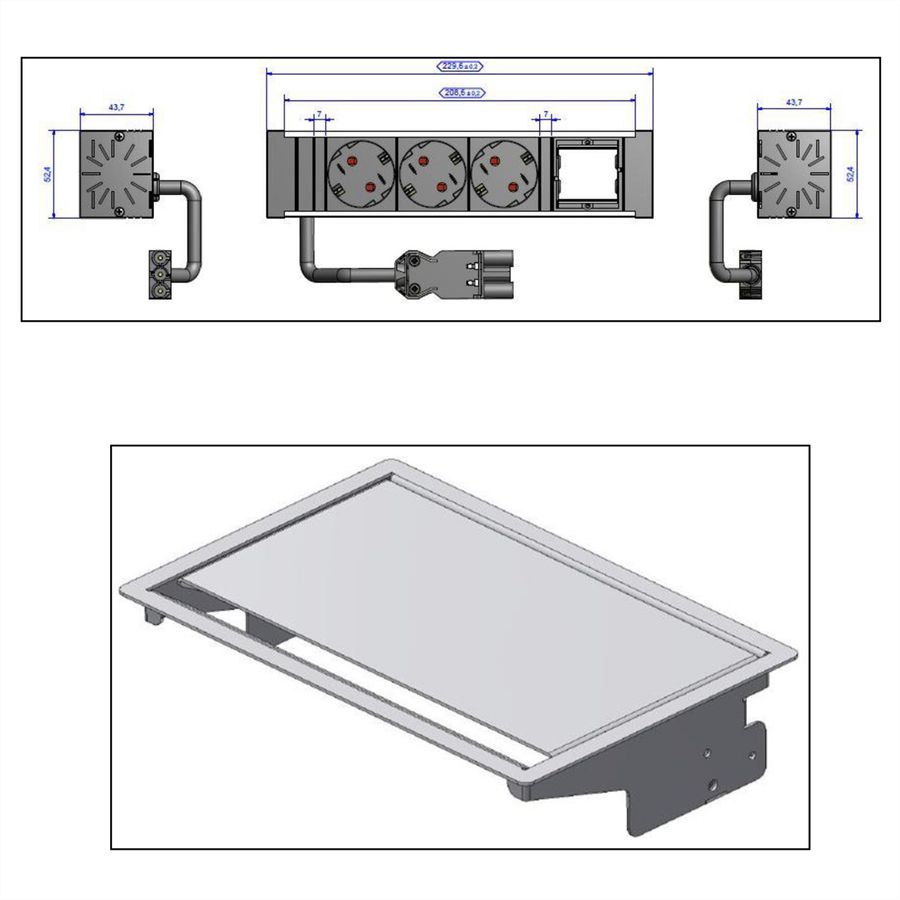 BACHMANN CONEO SET 3x Schutzkontakt 1x ABD, silberfarben
