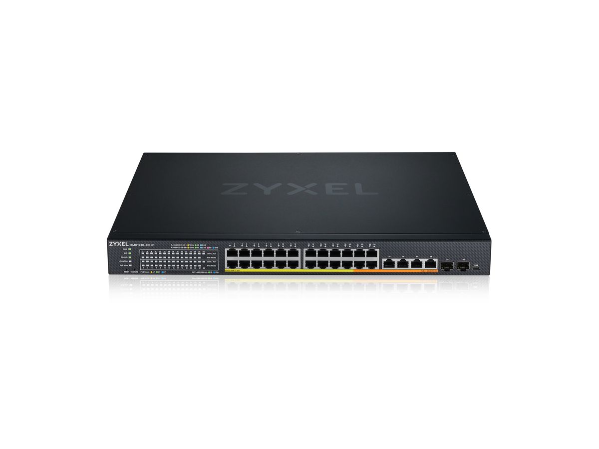 Zyxel XMG1930-30HP Managed L3 2.5G Ethernet (100/1000/2500) Power over Ethernet (PoE) 1U Schwarz