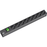 BACHMANN 19" Steckdosenleiste 8fach, mit Schalter, schwarz