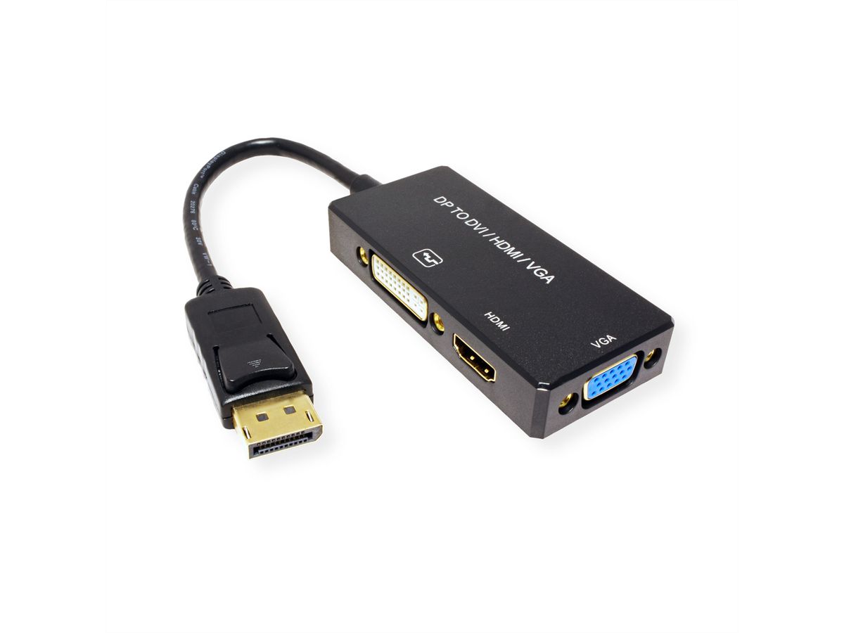 VALUE Adapterkabel DisplayPort - VGA / DVI / HDMI, v1.2, Aktiv