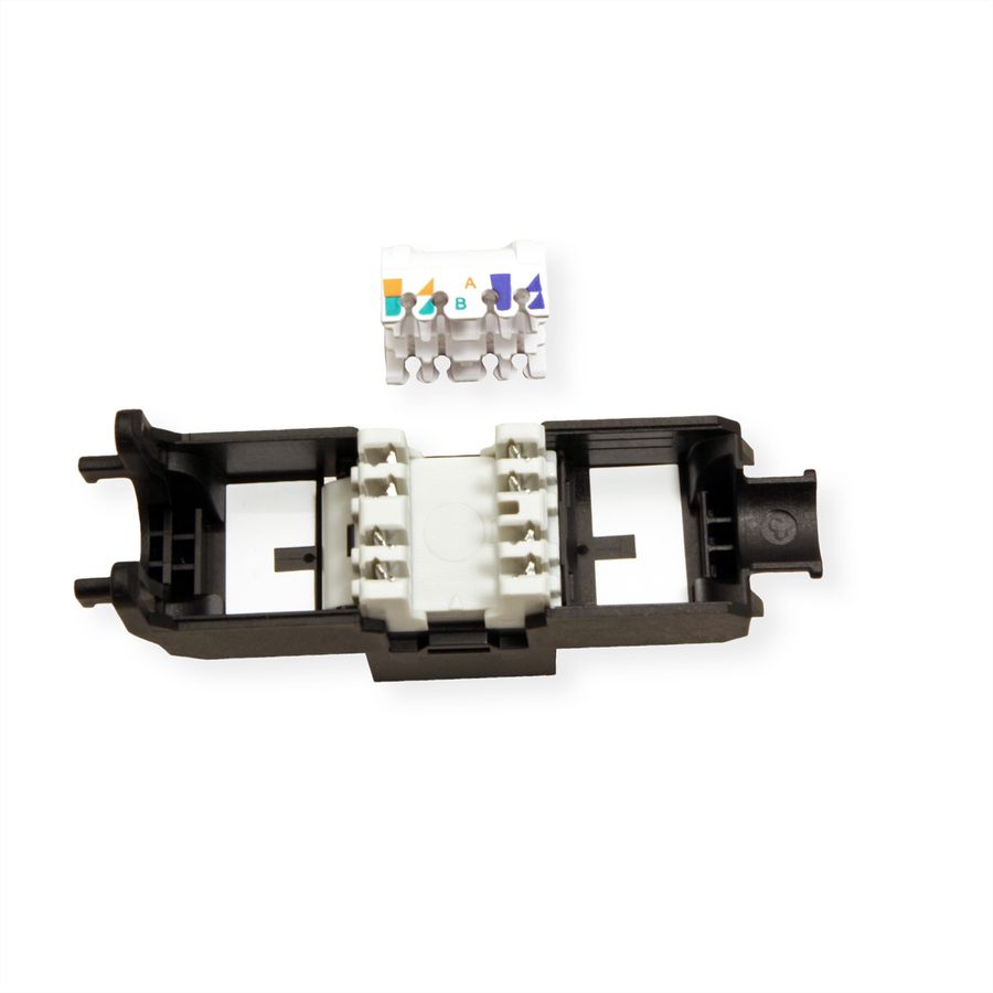 ROLINE Cat.6A (Class EA) Keystone, RJ-45, ungeschirmt, werkzeuglos, schwarz