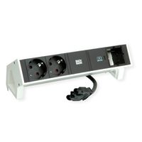 BACHMANN DESK2 2xSchutzkontakt USB C, USB Charger 30W 1xABD 0,2m GST18 weiss