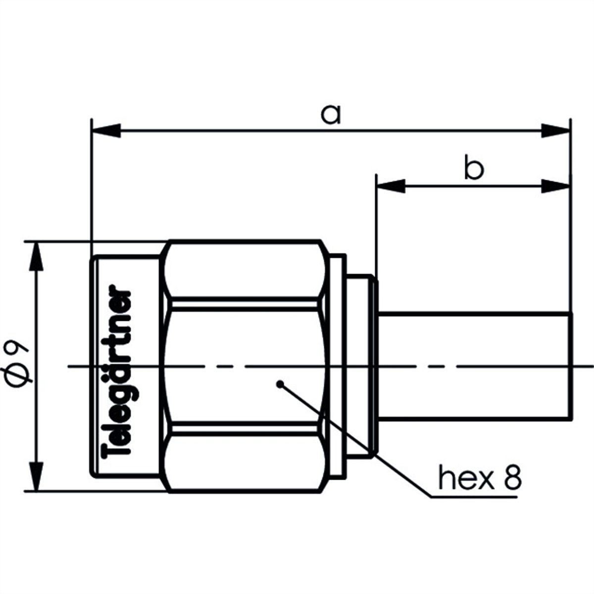 TELEGÄRTNER SMA-Crimpstecker für RG-58C/U, vergoldet, Löt-/Crimpanschluss