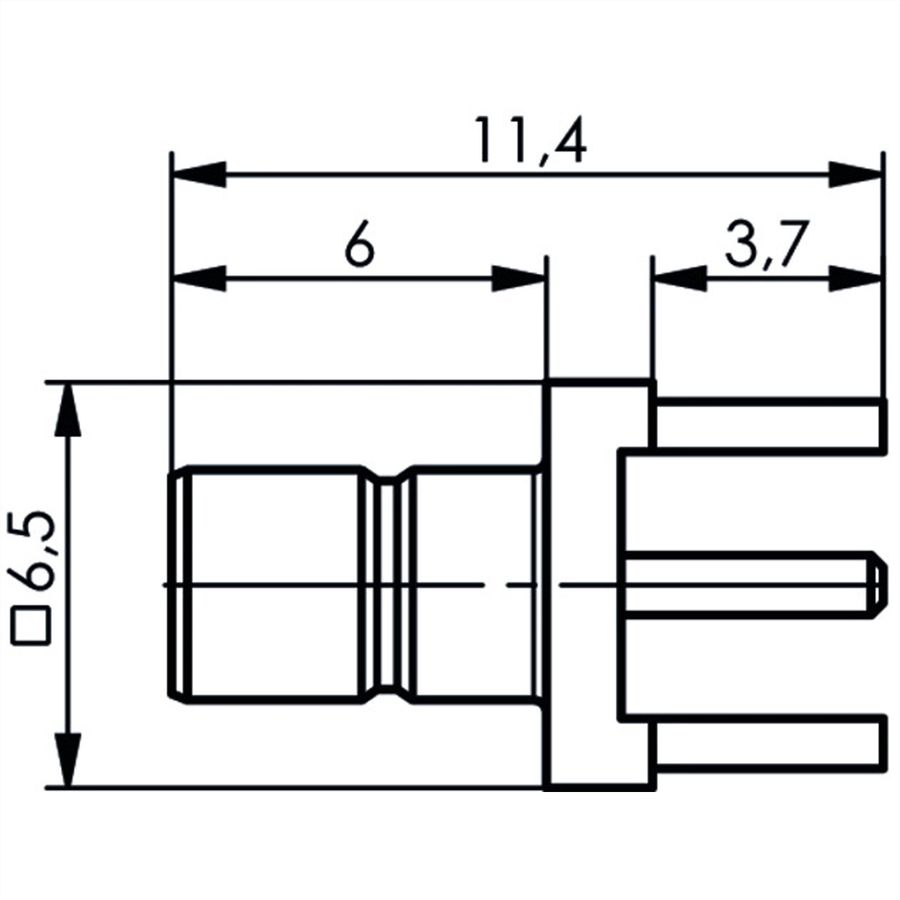 TELEGÄRTNER SMB-Anbaustecker print vergoldet