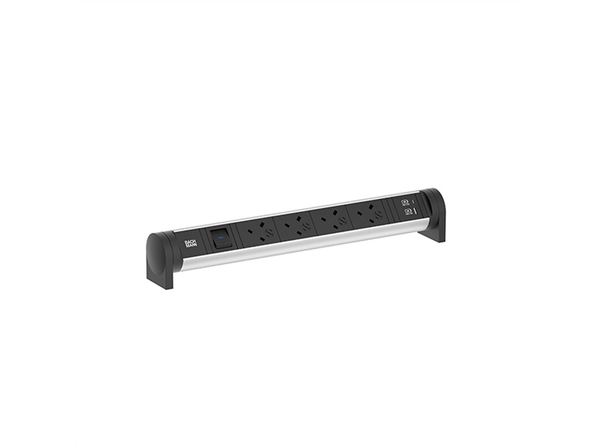 BACHMANN CYCLE Desk 4xUK 1xSchalter 1xUSB A/C 22W 0,2m GST18