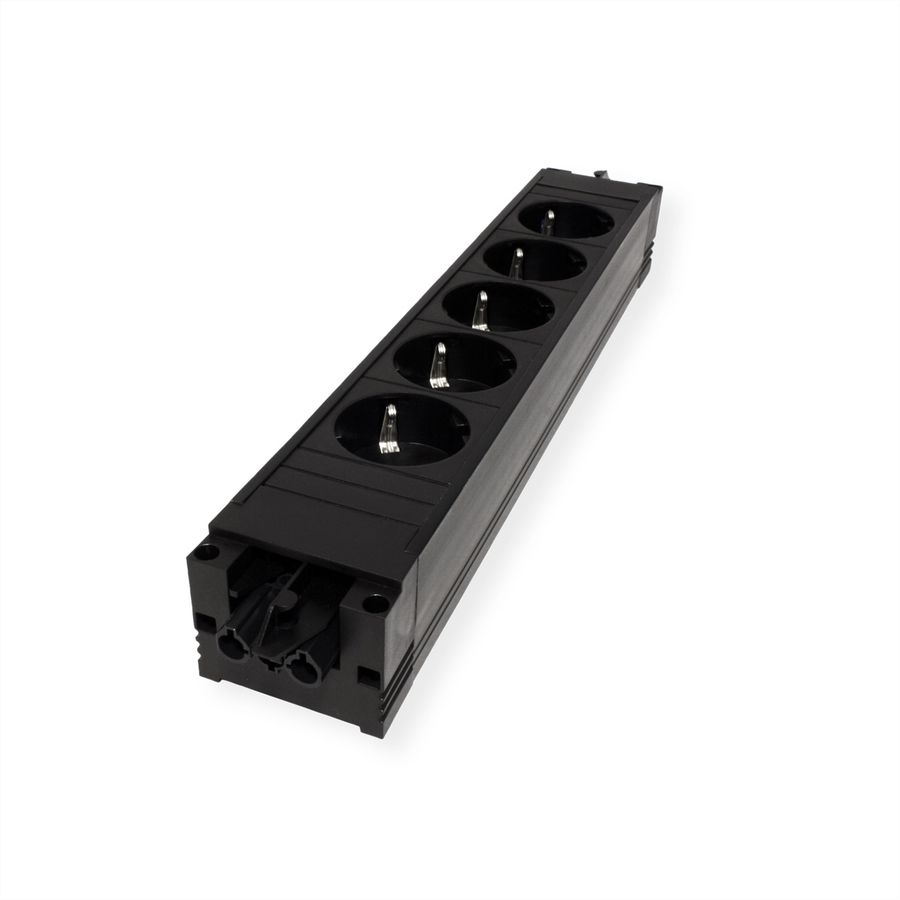 BACHMANN STEP BASE Schutzkontakt, 5x CEE7/3, schwarz