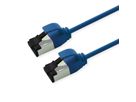 ROLINE U/FTP Patchkabel Kat.8 (Class I), slim, LSOH, Litzendraht, blau, 0,15 m