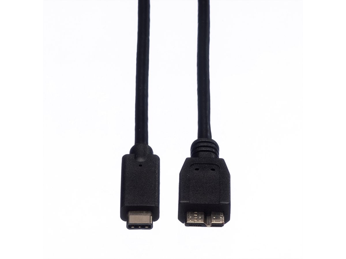 ROLINE USB 3.2 Gen 1 Kabel, C-Micro B, ST/ST, schwarz, 1 m