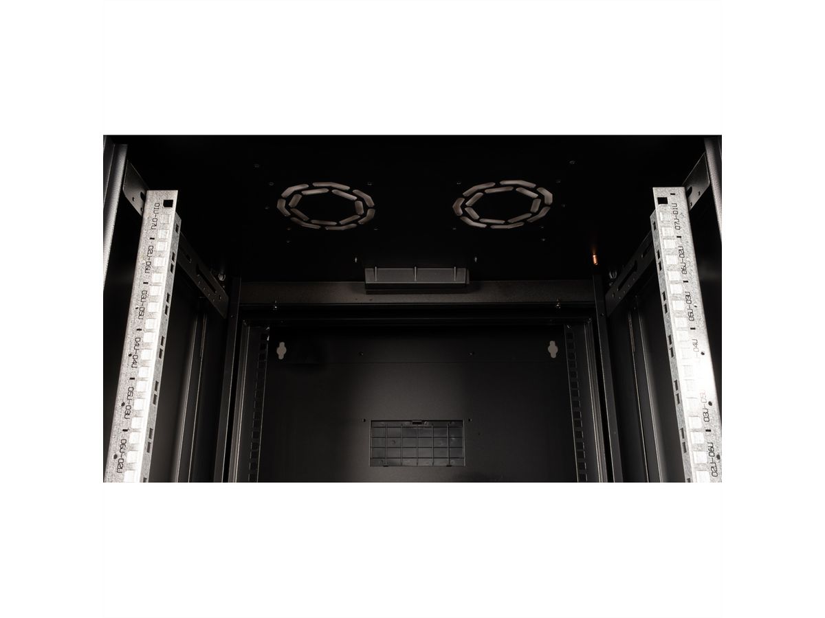 ROLINE 19-Zoll Wandgehäuse Pro 7 HE, 600x600 BxT zweiteilig schwenkbar schwarz