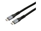 EXSYS EX-K1598-2.0 USB4.0 Kabel USB-C Stecker 2m 40Gbit/s 5A 240W schwarz Gewebe, 40Gbit/s, 240W, schwarz, 2 m