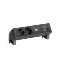 BACHMANN DESK2 2xSchutzkontakt USB A&C, USB Charger 22W 0,2m GST18 Schwarz
