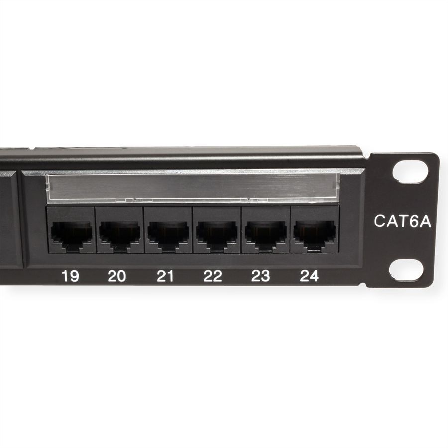 VALUE Cat.6A (Class EA) 19-Zoll-Patchpanel, 24 P, ungeschirmt, schwarz