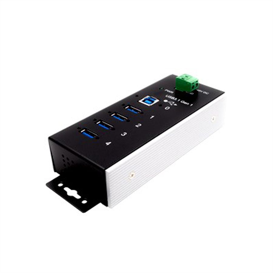 EXSYS EX-1185HMVS-WT USB3.0 Metall Hub 4 Ports Din Rail Temperaturber. -40°C bis 85°C