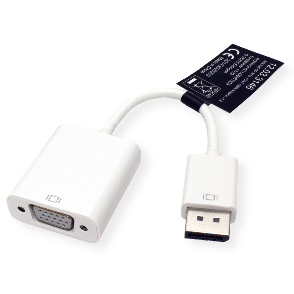 ROLINE DisplayPort-VGA Adapter, v1.2, DP ST - VGA BU, Aktiv