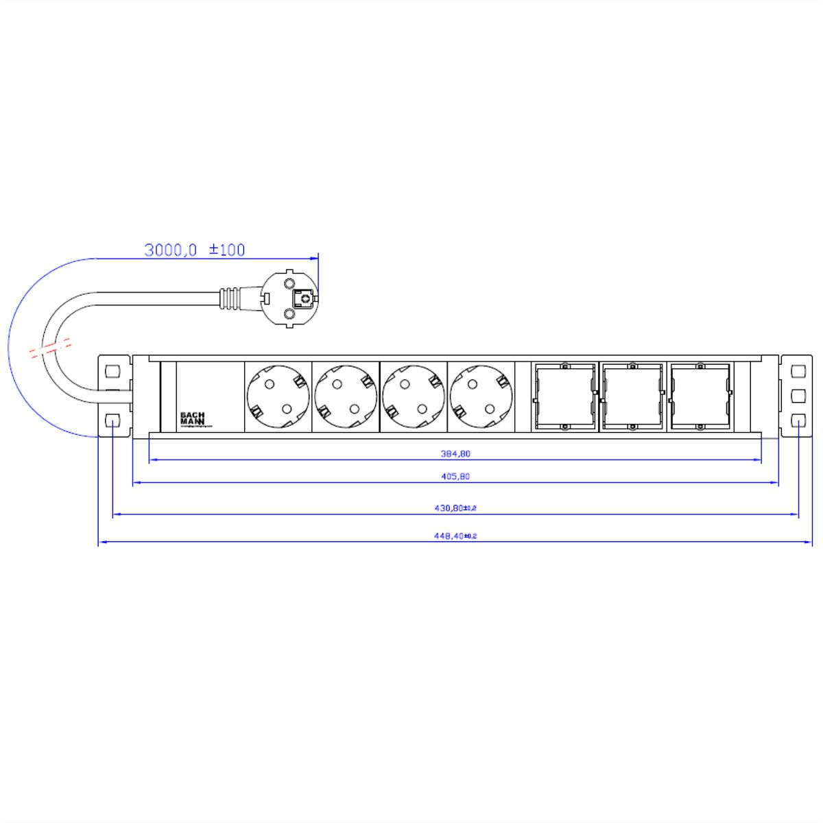 BACHMANN UNIVERSAL 4x Schutzkontakt 3x ABD