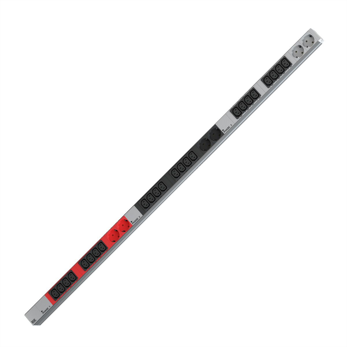 BACHMANN IT PDU ALU 1HE 24x C13 6x Schutzkontakt CEE 3x 16A rot