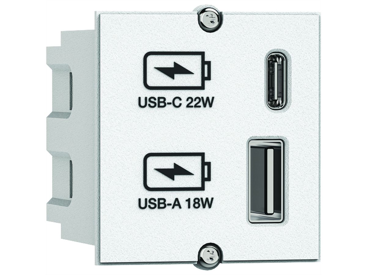 BACHMANN USB A/C 22Watt Charger CM weiss