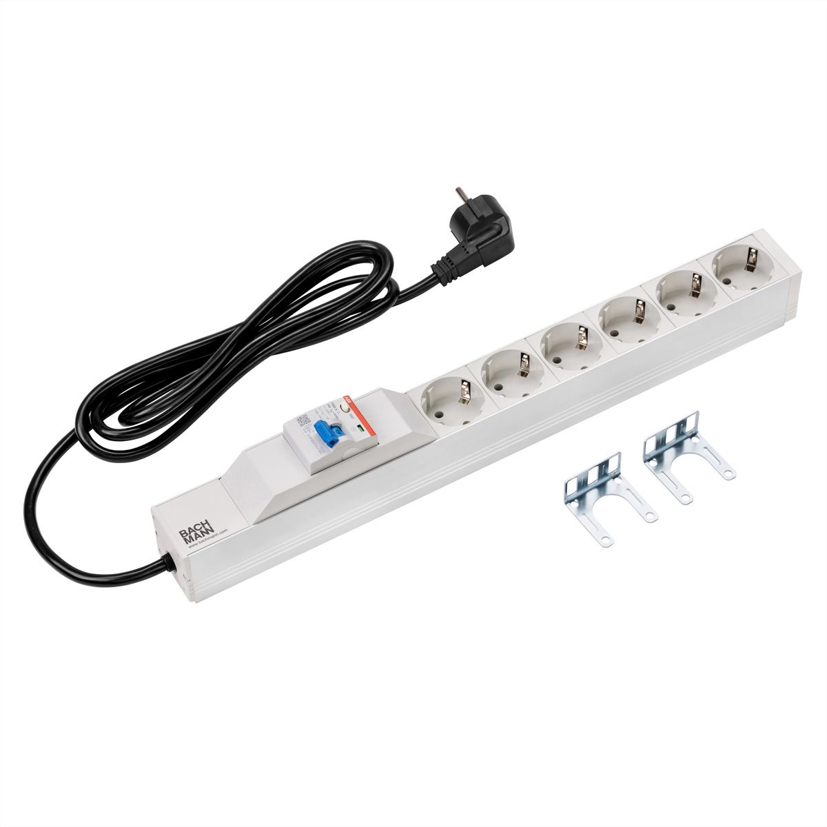 BACHMANN 19" 1HE 6xCEE7/3 1xFI Strom 2,0m CEE7/7
