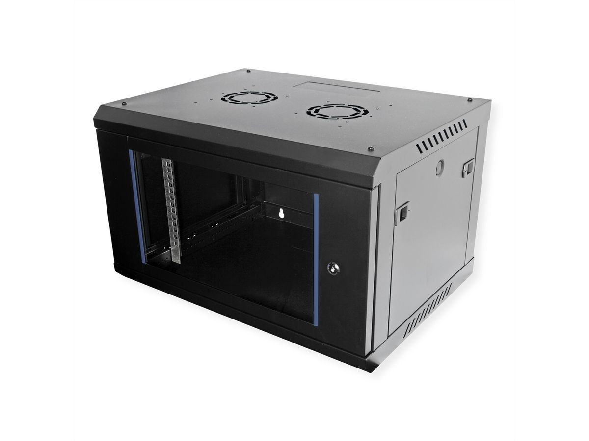 VALUE 19-Zoll Wandgehäuse 6HE, 600x450mm schwarz, Bausatz